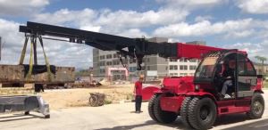 Telehandler pou manyen wòch dal